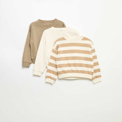 Lot de 3 sweats BEIGE