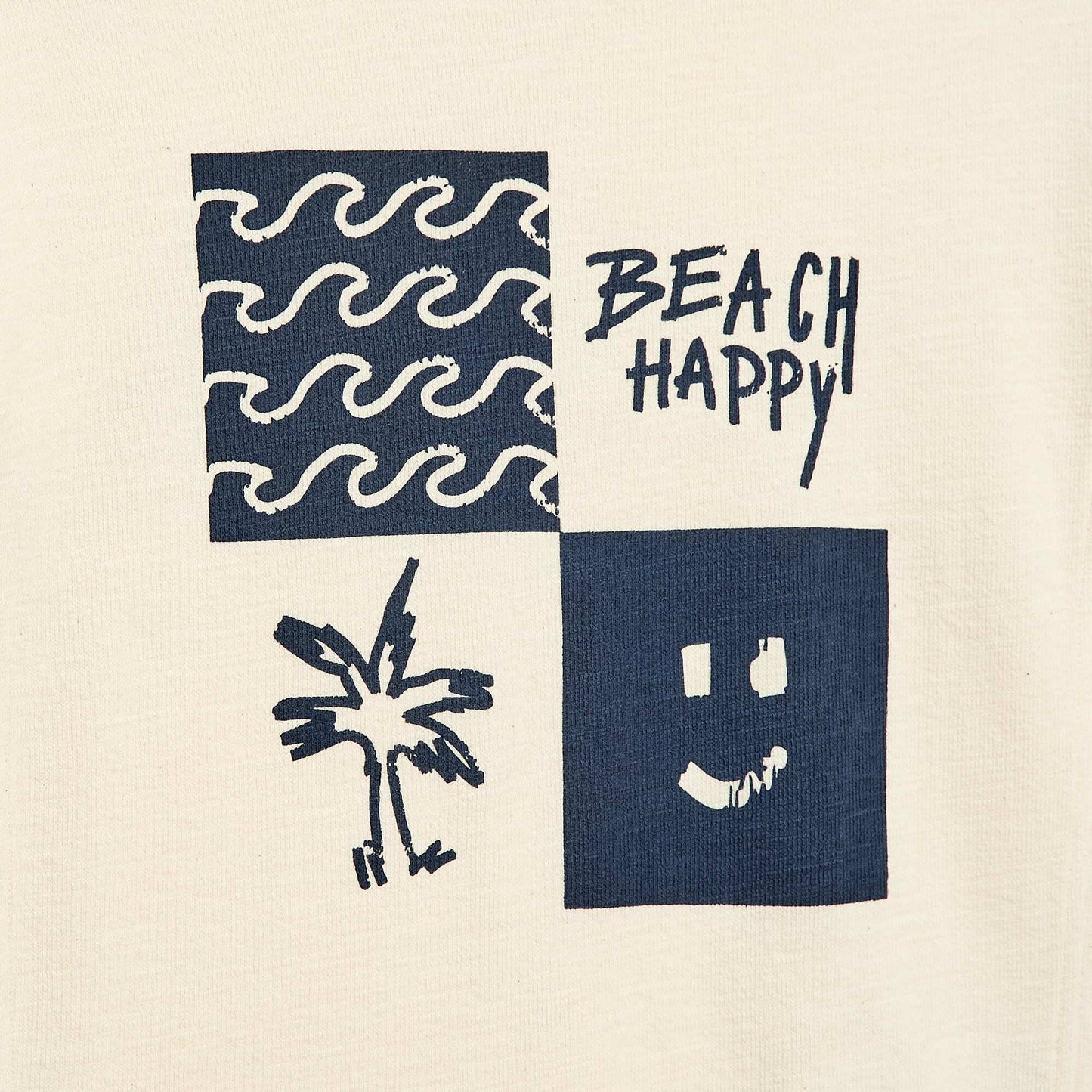 T-shirt loose à manches courtes imprimé BEIGE