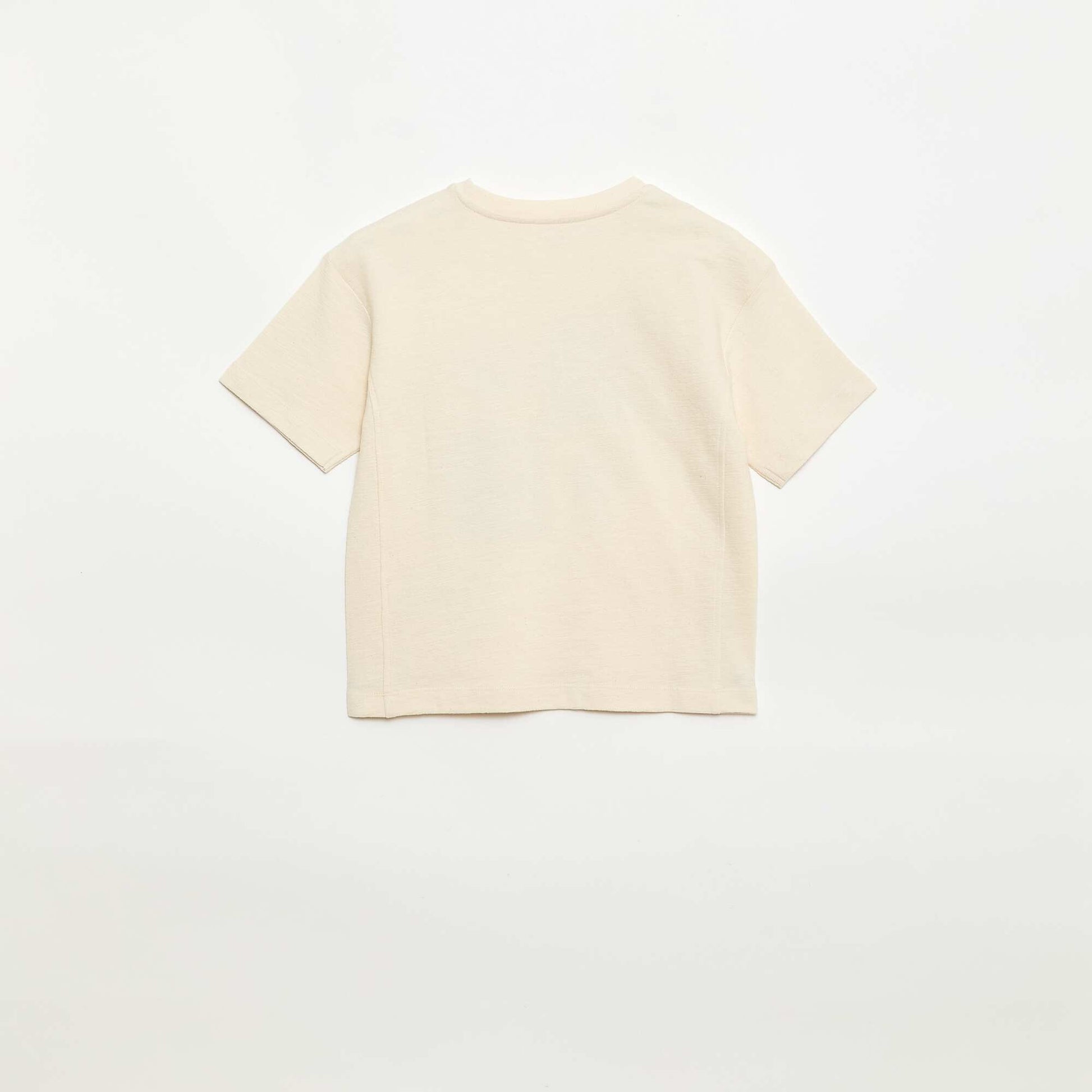 T-shirt loose à manches courtes imprimé BEIGE