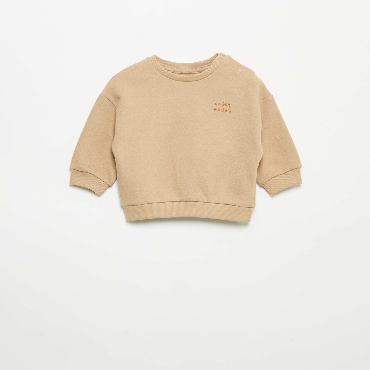 Sweat à manches longues en molleton BEIGE