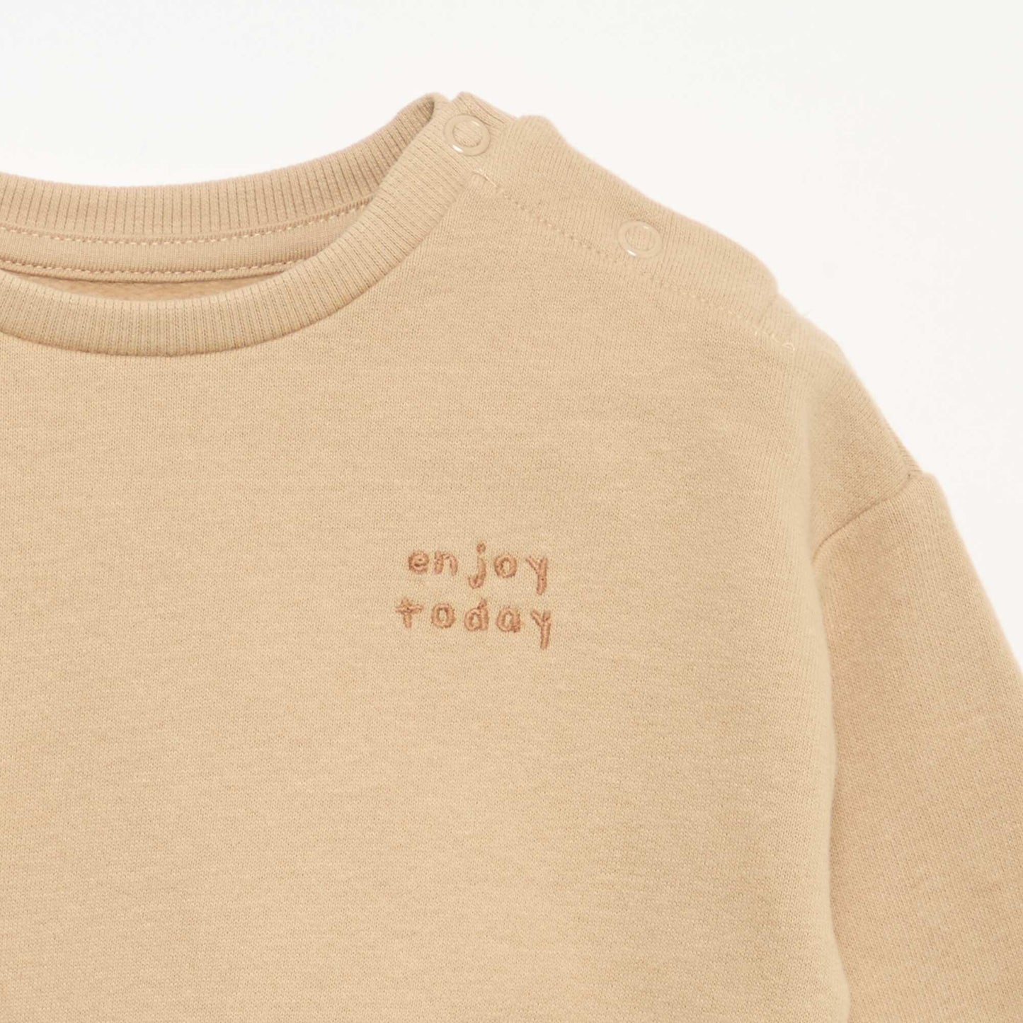 Sweat à manches longues en molleton BEIGE