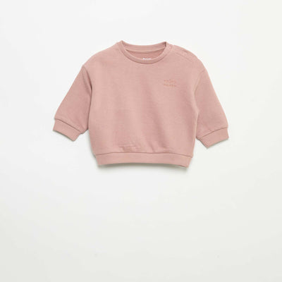 Sweat à manches longues en molleton ROSE