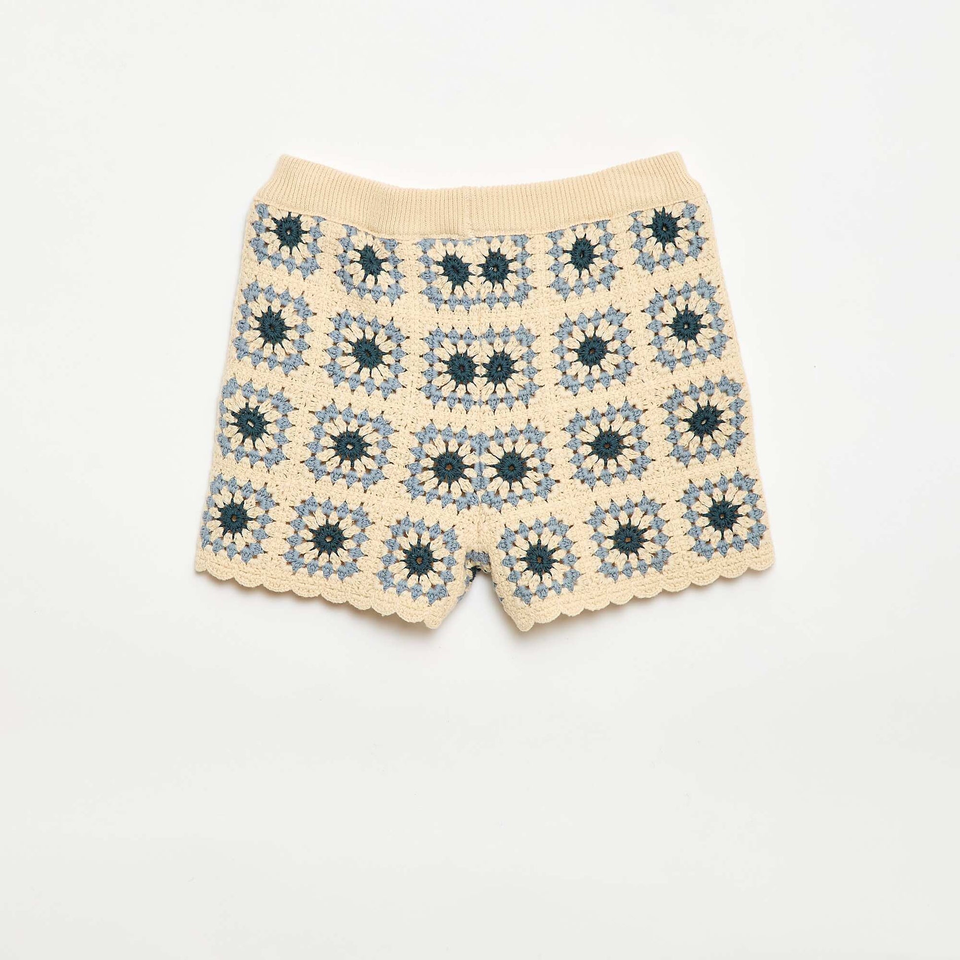 Short en crochet avec motif BEIGE