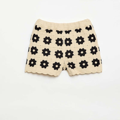 Short en crochet à motif NOIR