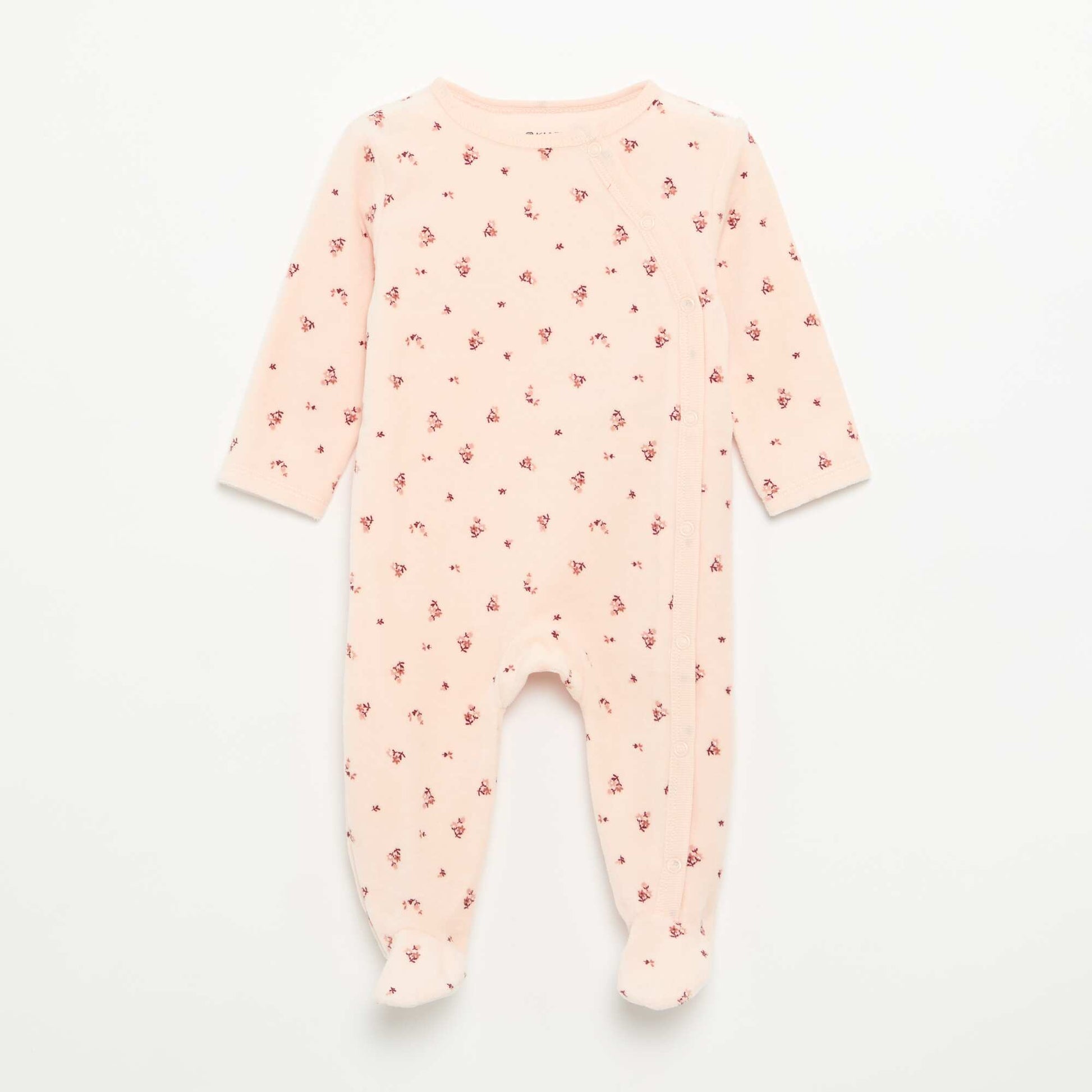Lot de 2 pyjama en velours avec pieds ROSE