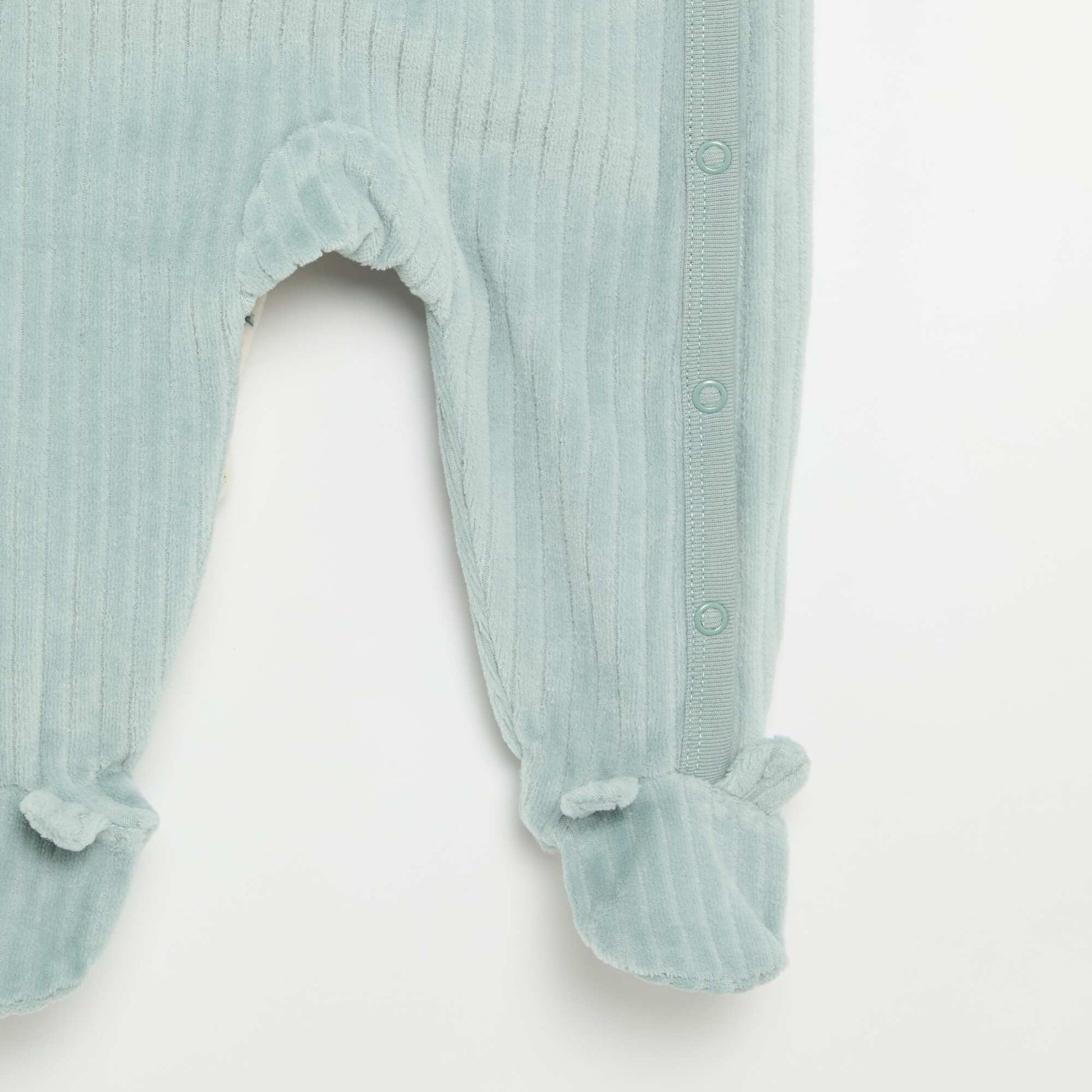 Lot de 2 pyjama en velours avec pieds BLEU