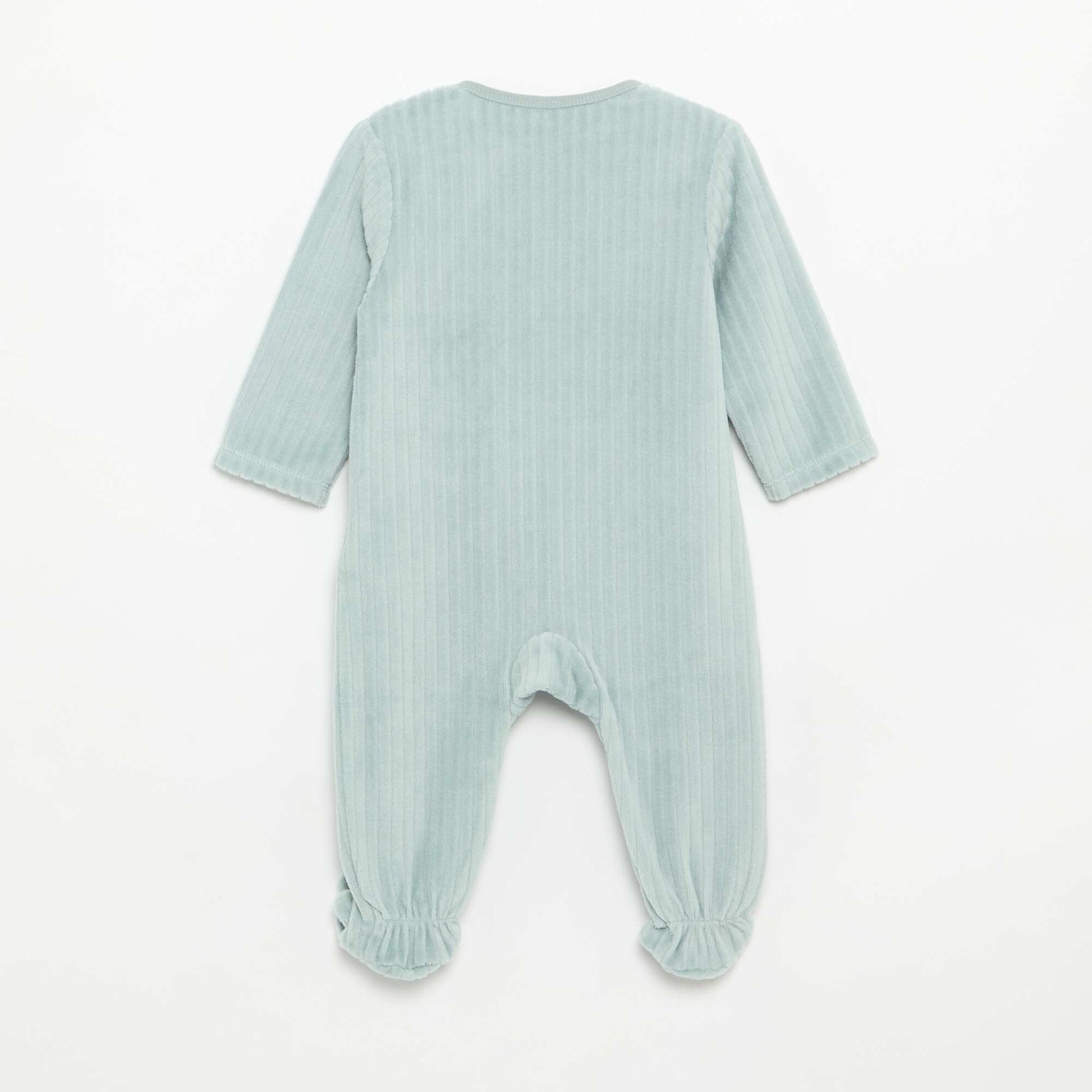Lot de 2 pyjama en velours avec pieds BLEU
