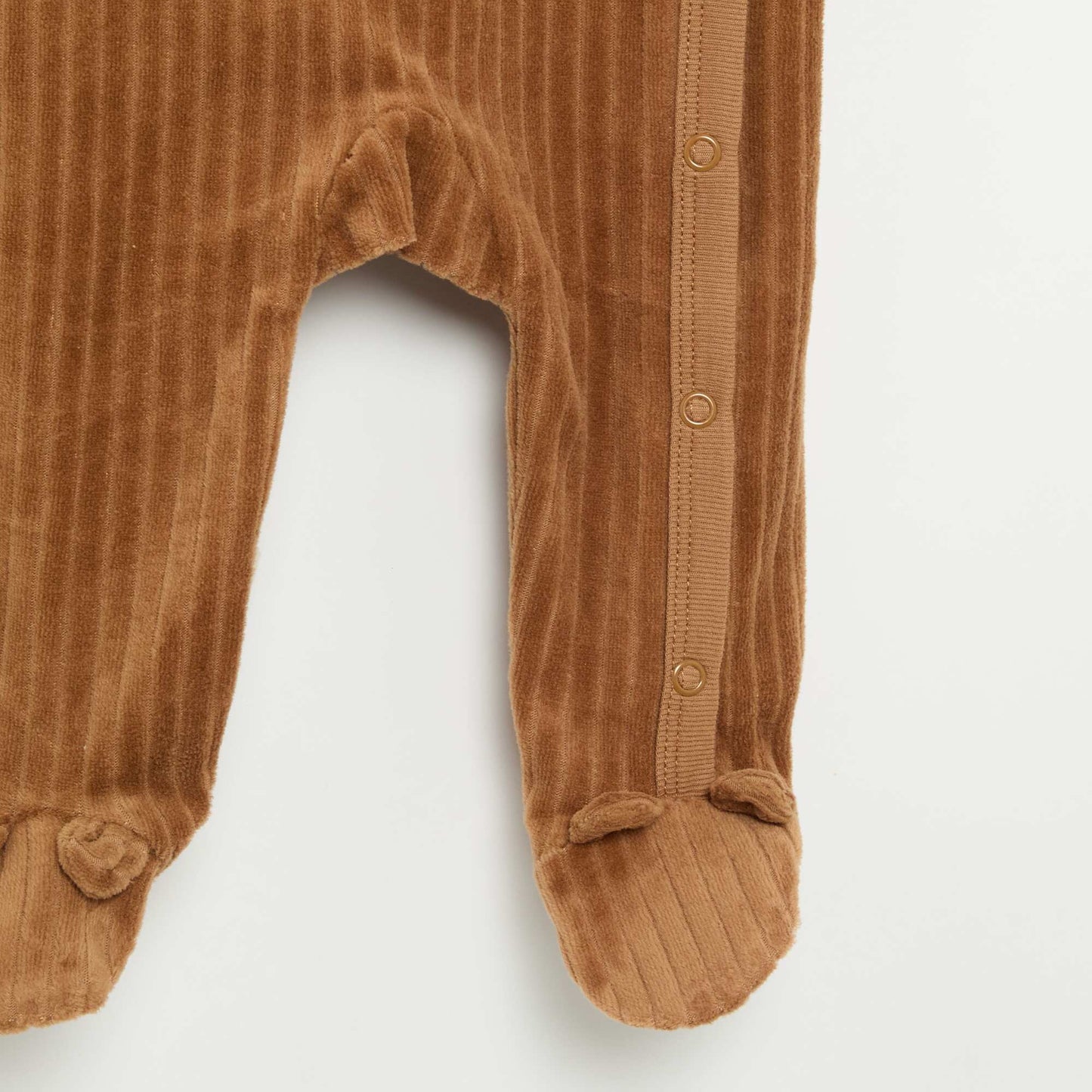 Lot de 2 pyjama en velours avec pieds MARRON