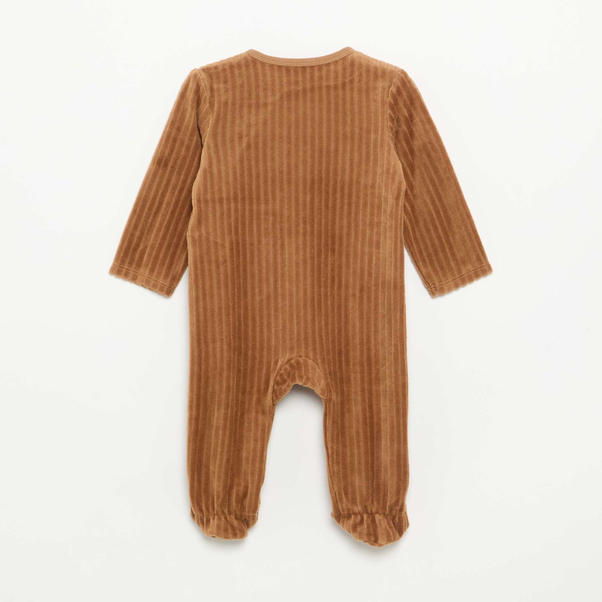 Lot de 2 pyjama en velours avec pieds MARRON