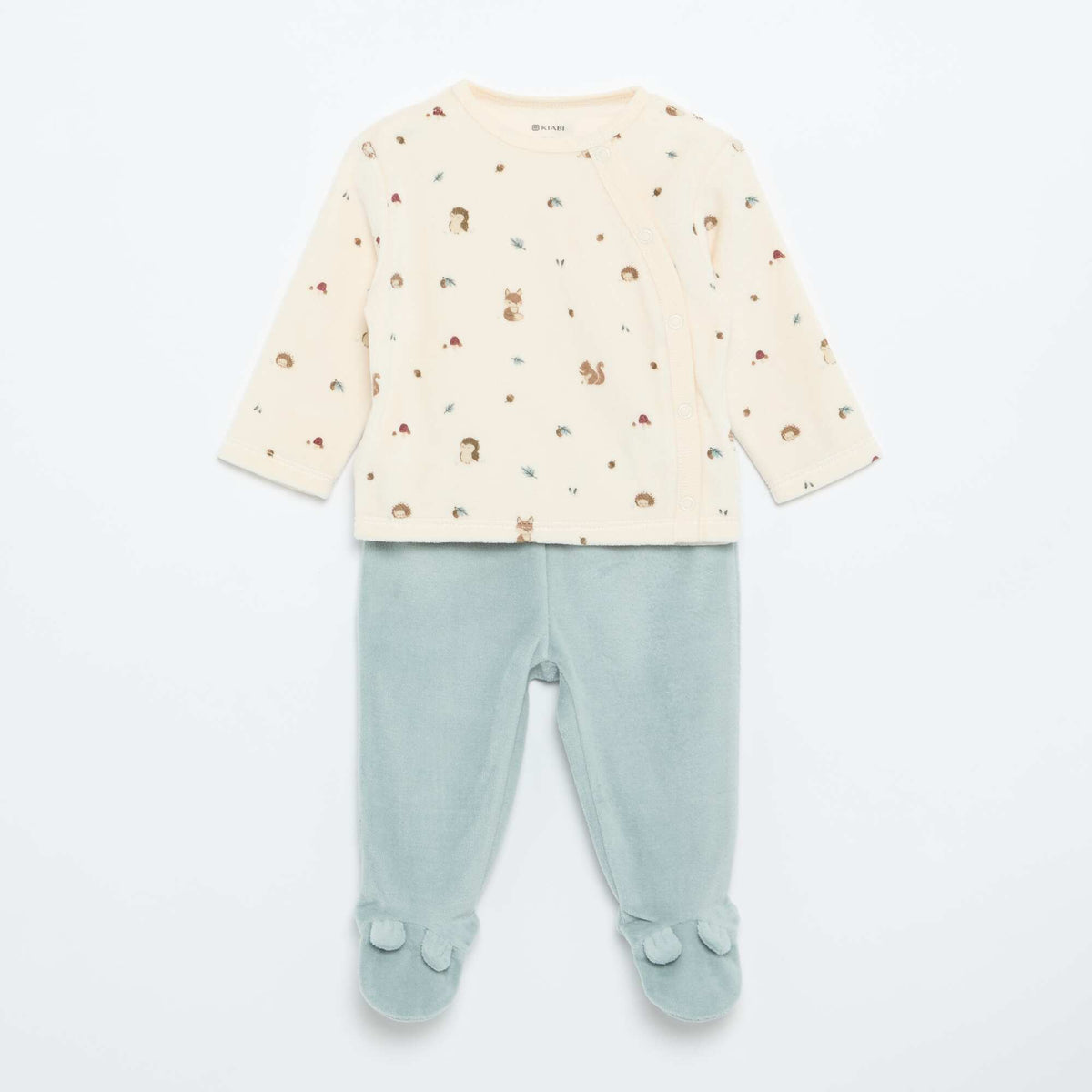 Pyjama 2 pièces en velours BLEU