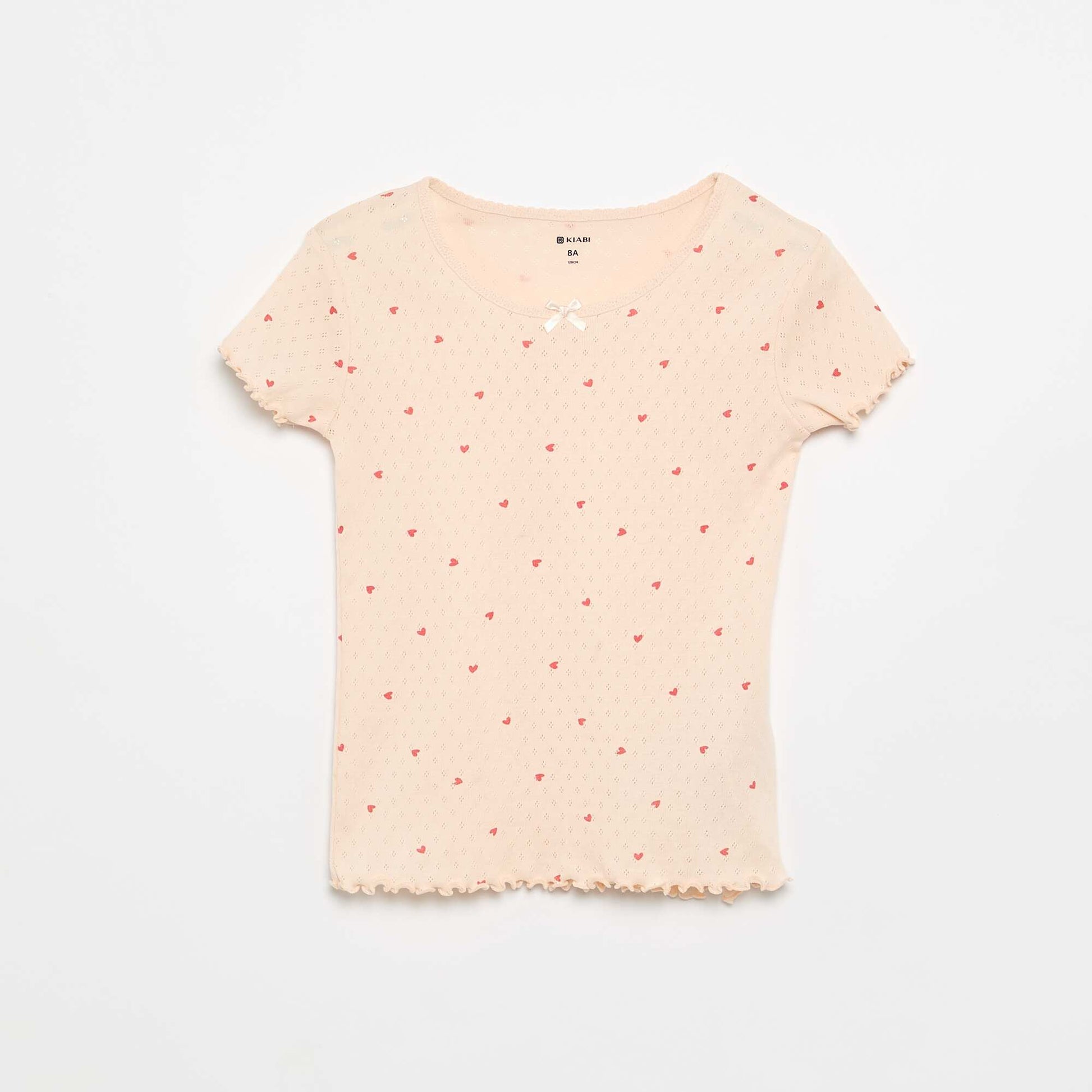 Ensemble de pyjama t-shirt + short en maille pointelle - 2 pièces ROSE