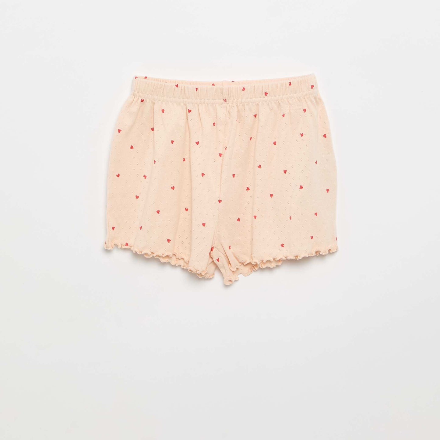 Ensemble de pyjama t-shirt + short en maille pointelle - 2 pièces ROSE