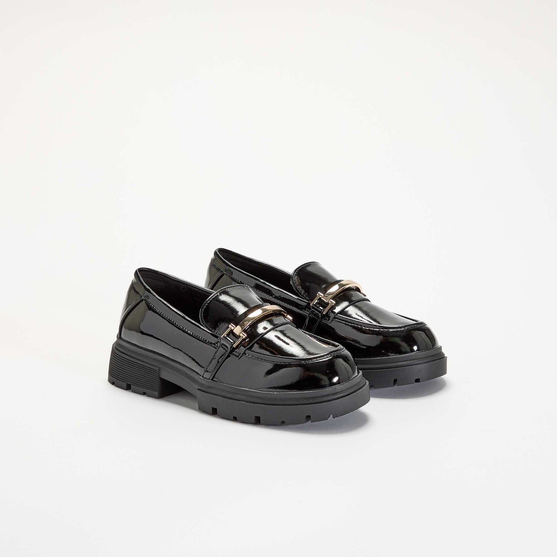 Mocassins vernies avec semelles crantées NOIR