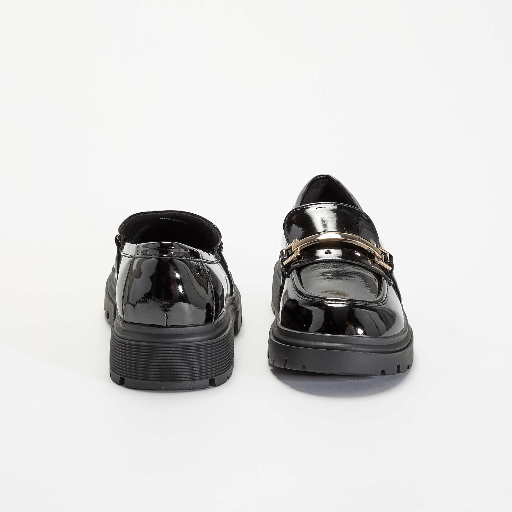 Mocassins vernies avec semelles crantées NOIR