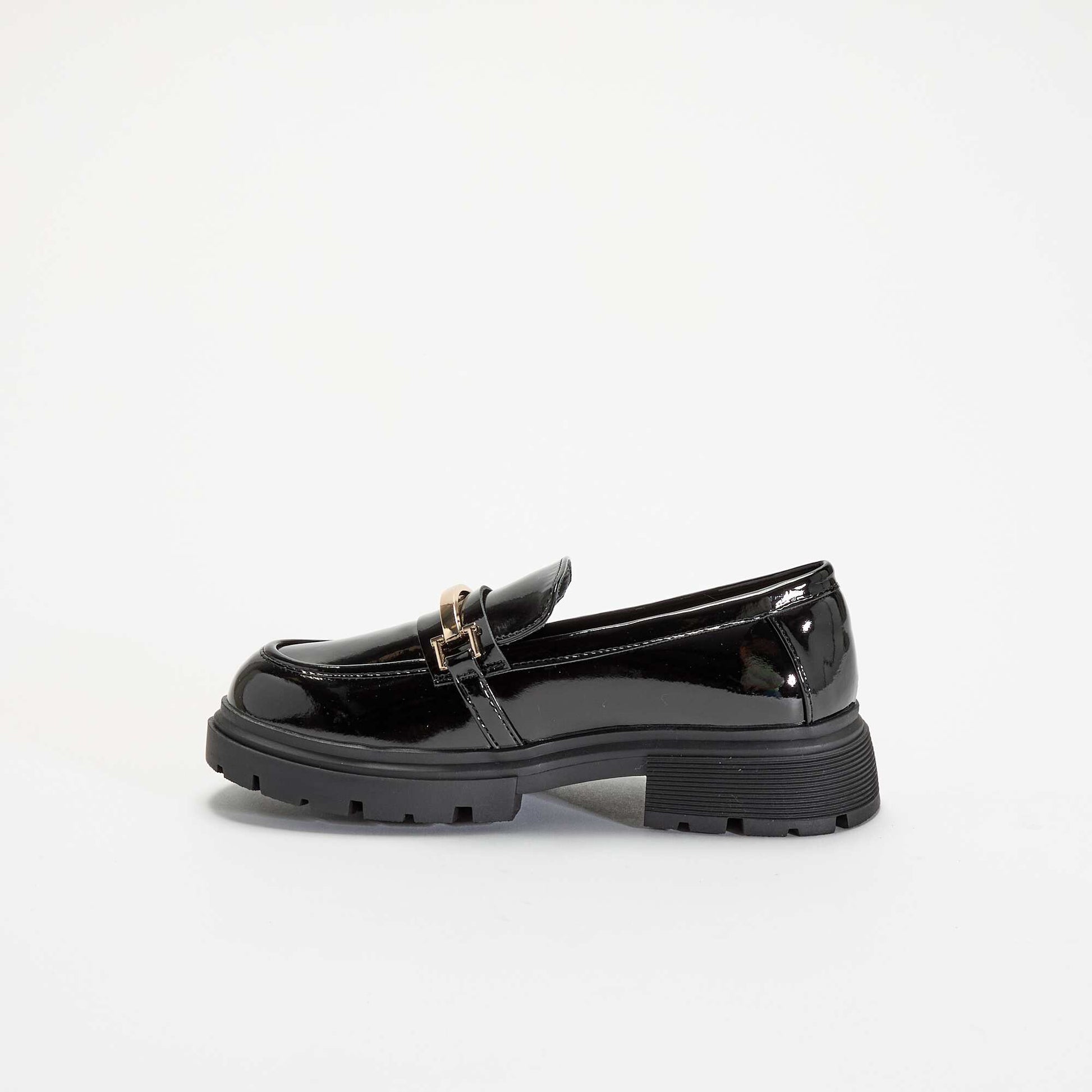 Mocassins vernies avec semelles crantées NOIR