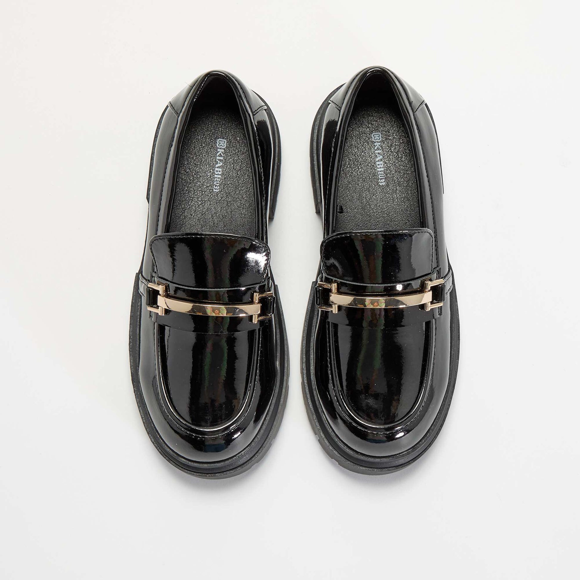 Mocassins vernies avec semelles crantées NOIR