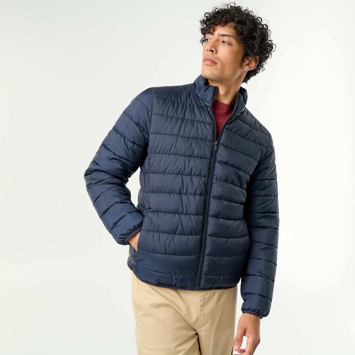 Doudoune légère avec ouverture zippée BLEU