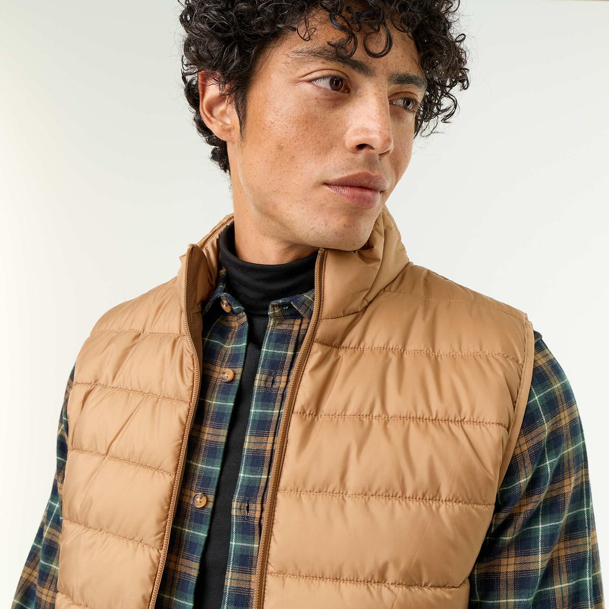 Doudoune déperlante sans manches BEIGE