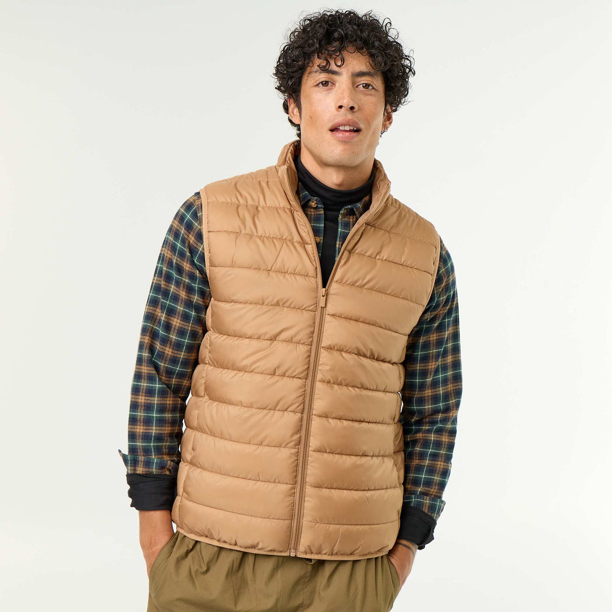 Doudoune déperlante sans manches BEIGE