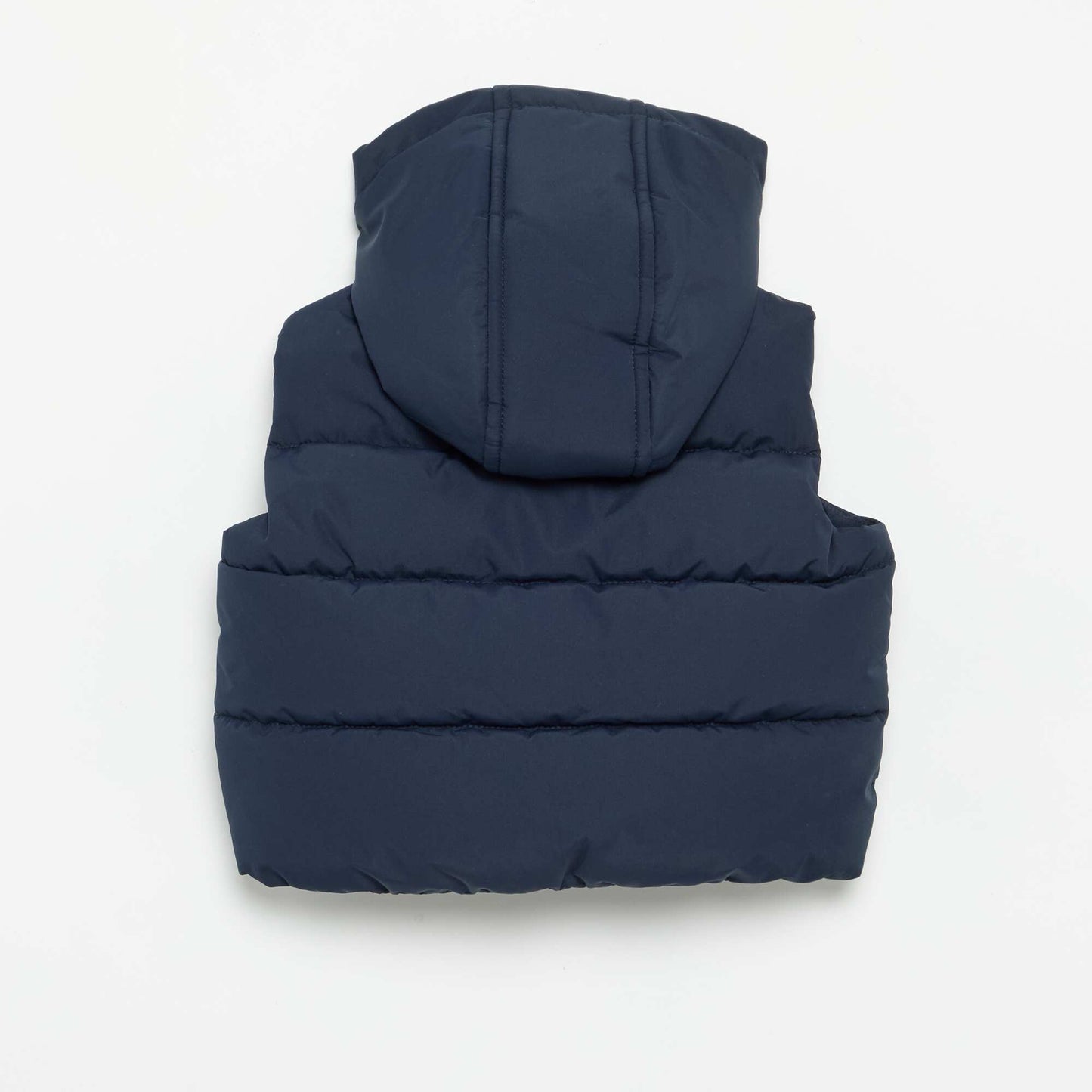 Doudoune à capuche matelassée sans manches BLEU