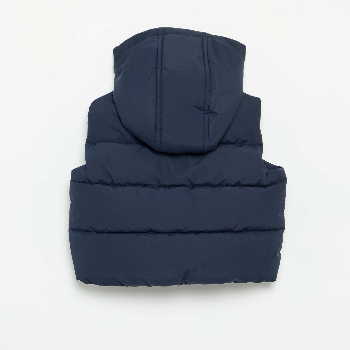 Doudoune à capuche matelassée sans manches BLEU