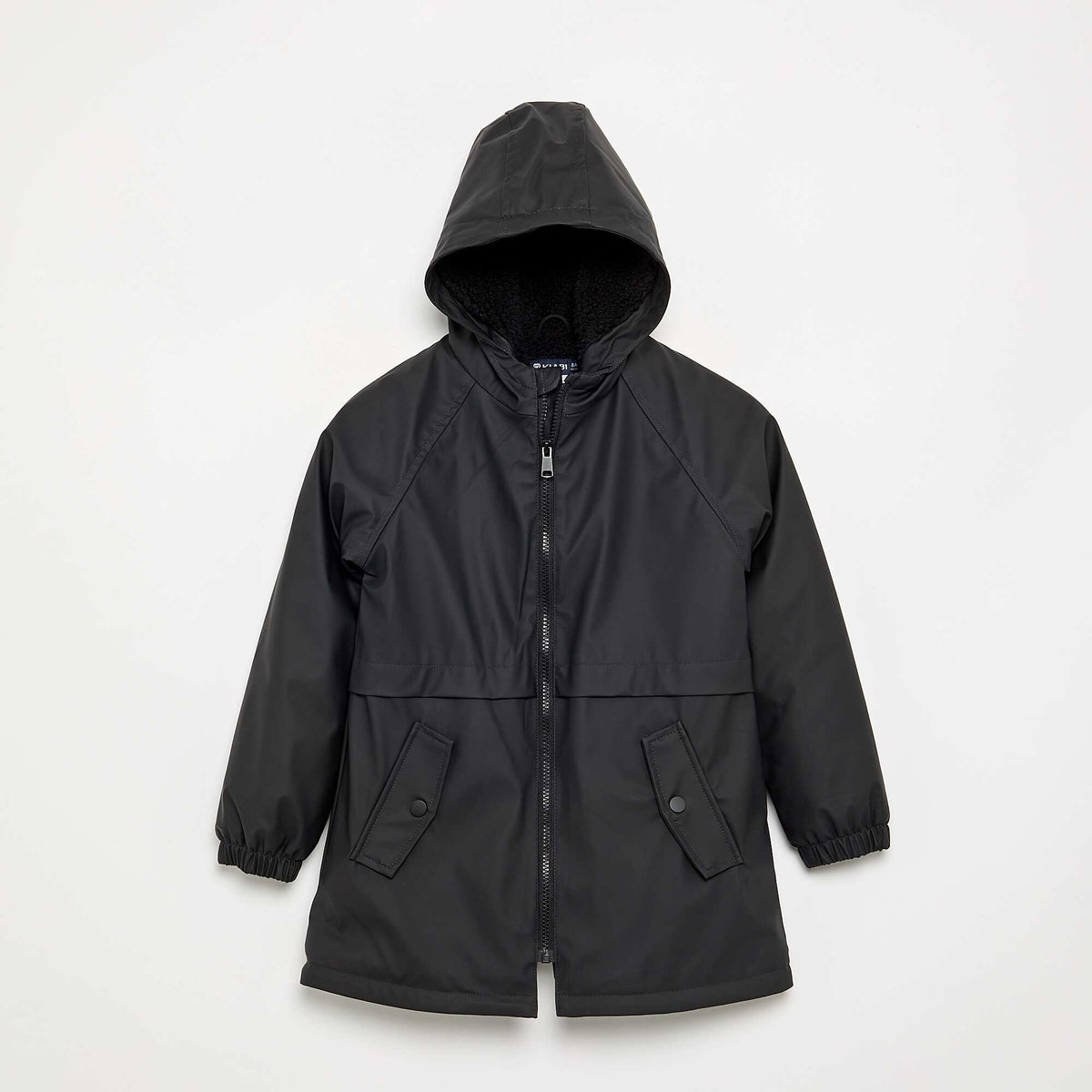 Parka doublée effet moutonné NOIR