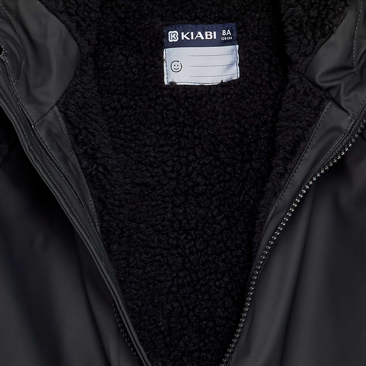 Parka doublée effet moutonné NOIR