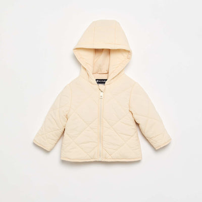 Blouson matelassé à capuche BEIGE