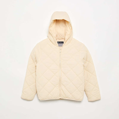 Blouson matelassé à capuche BEIGE