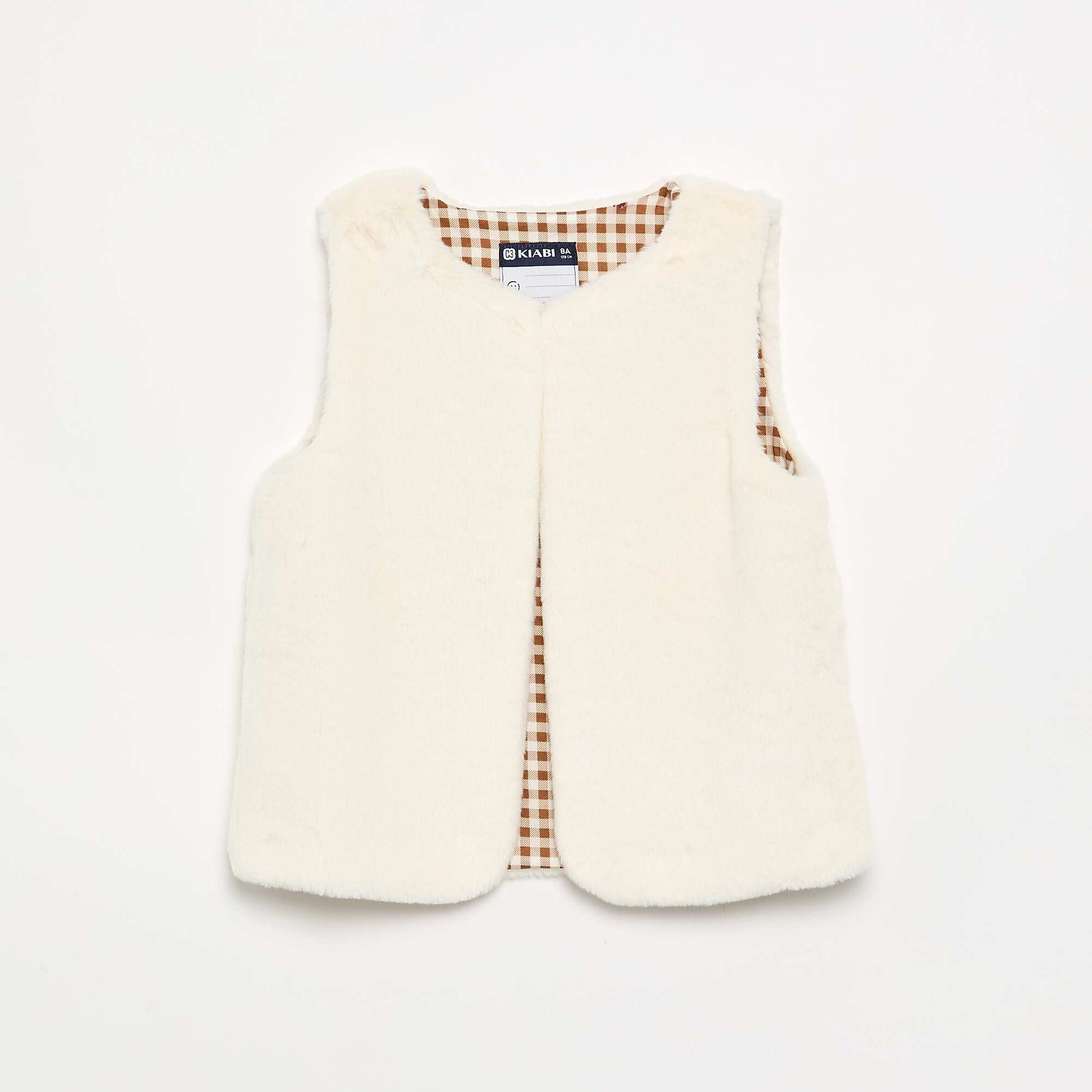 Gilet sans manches en fausse fourrure BEIGE