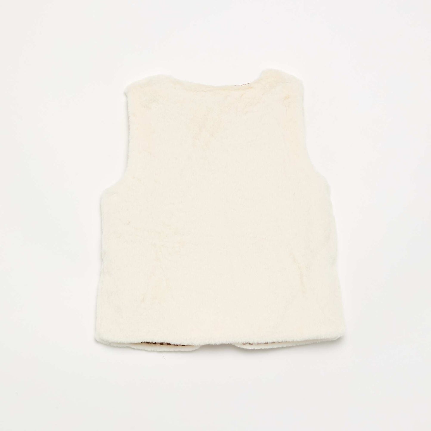 Gilet sans manches en fausse fourrure BEIGE