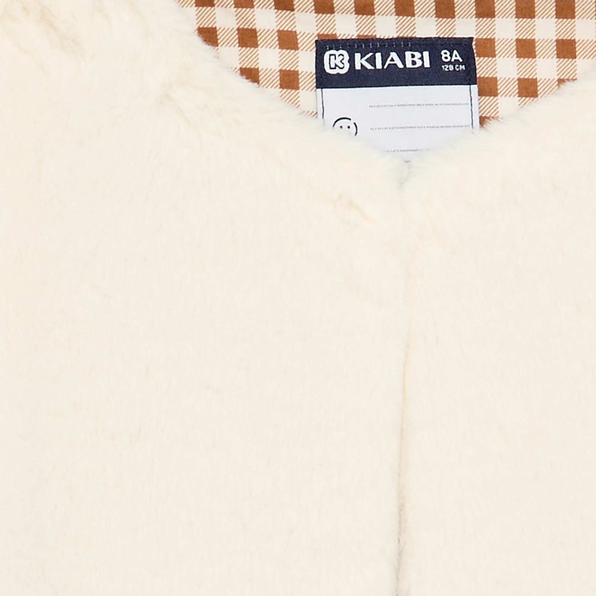 Gilet sans manches en fausse fourrure BEIGE