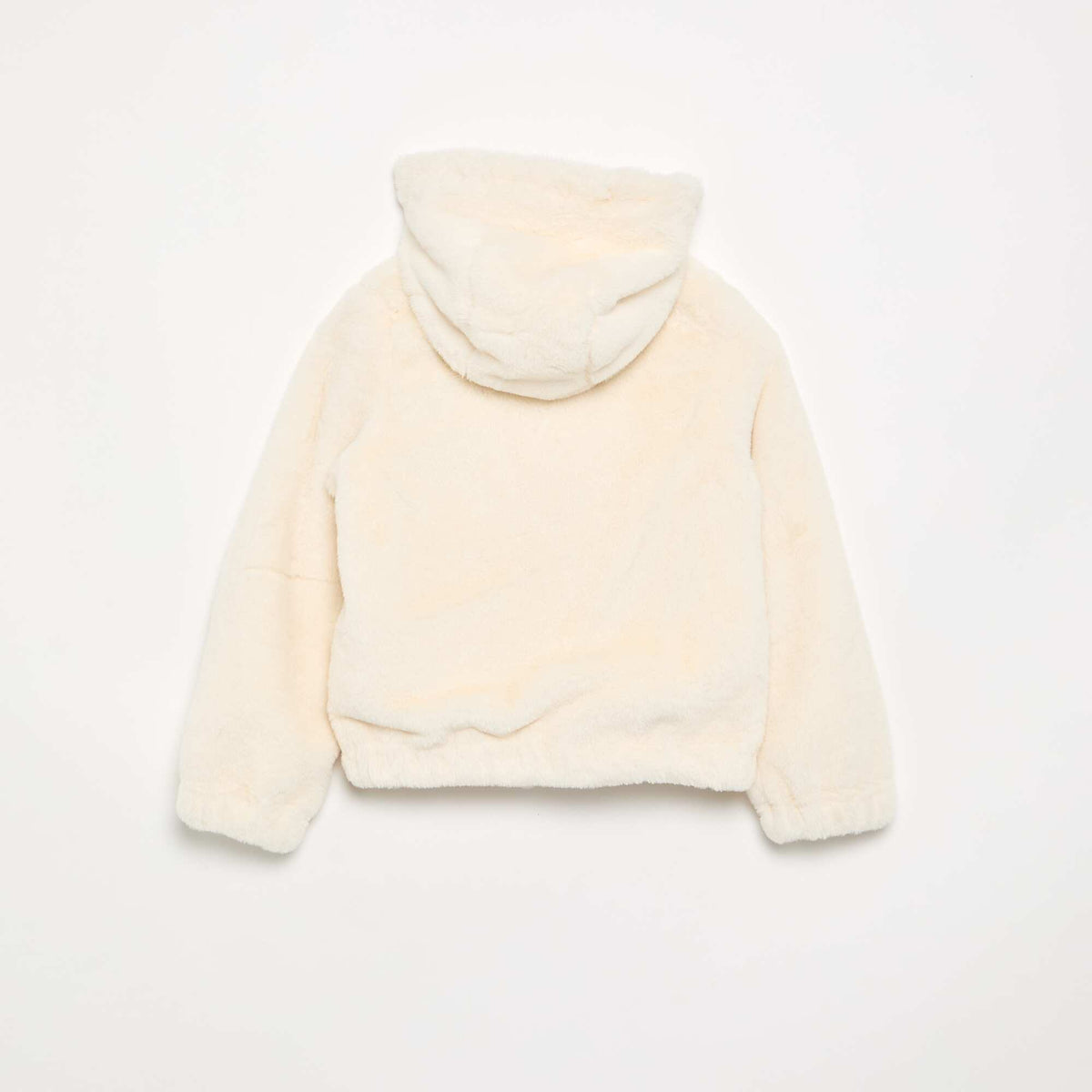 Blouson à capuche en fausse fourrure BLANC