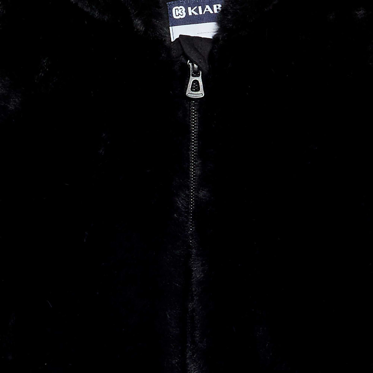 Blouson à capuche en fausse fourrure NOIR