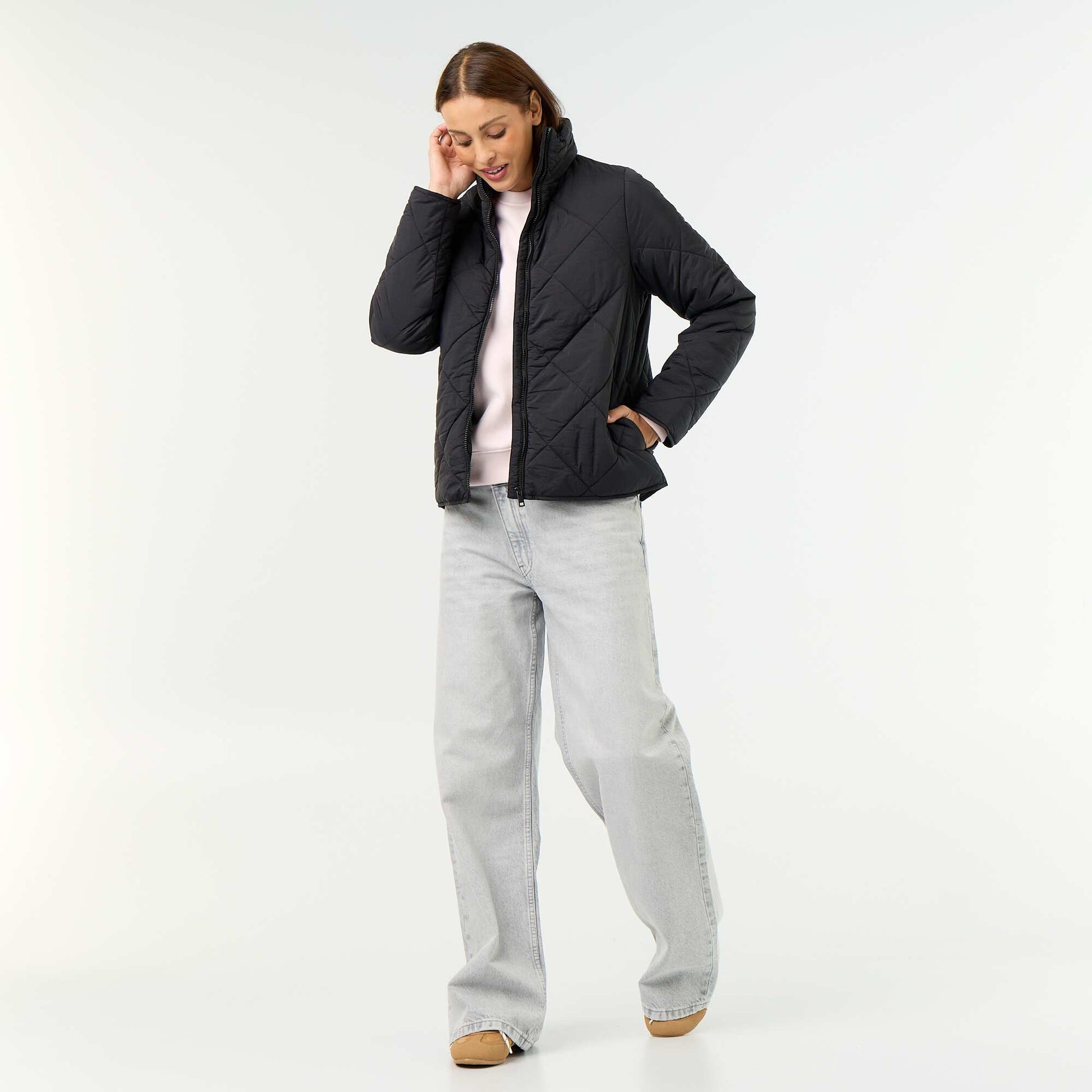 Blouson matelassé et déperlant NOIR