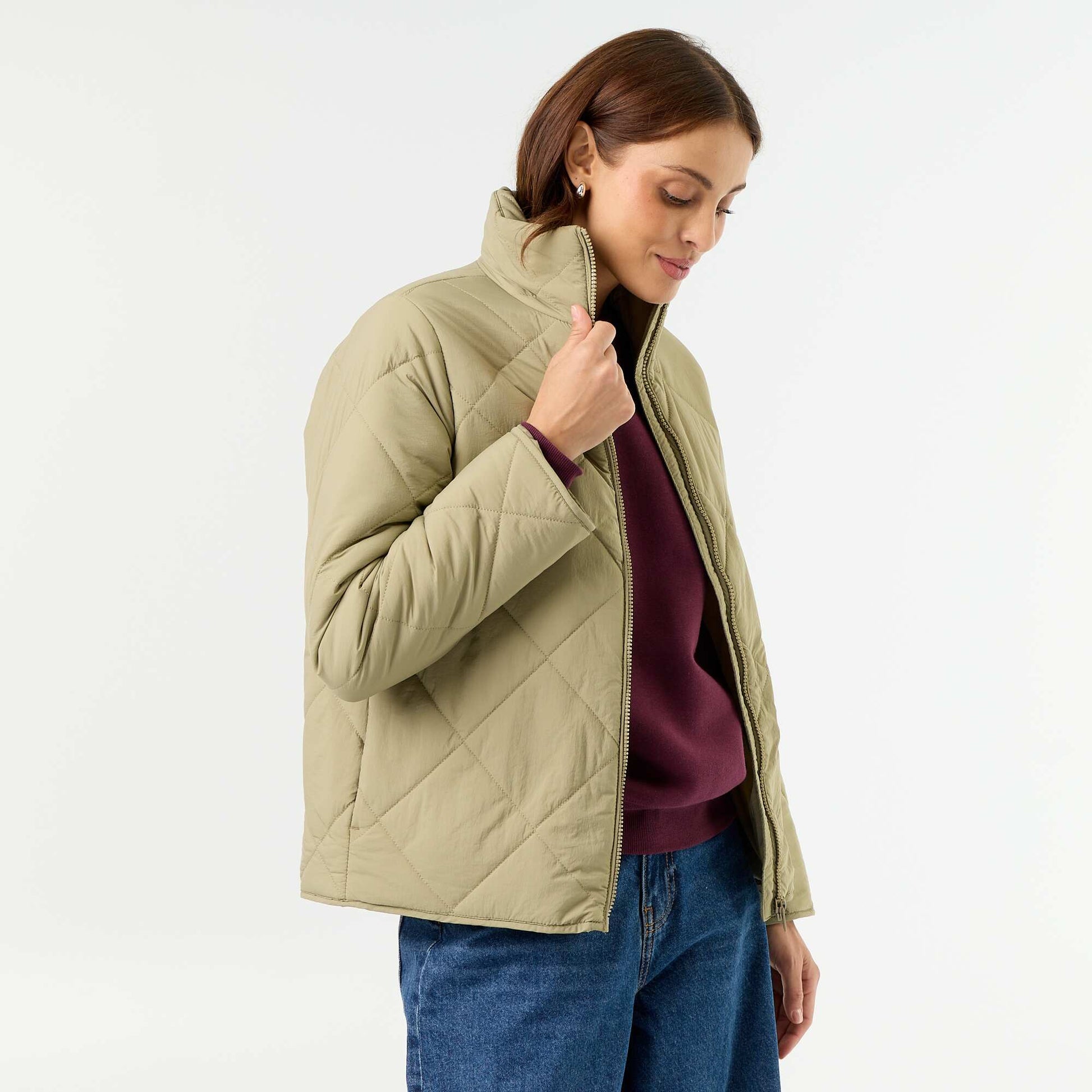Blouson matelassé et déperlant VERT