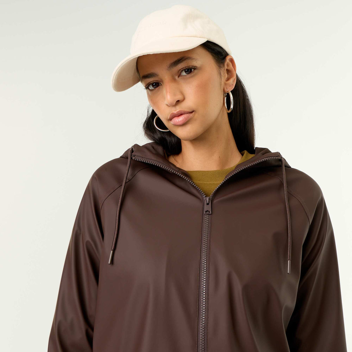 Parka à capuche déperlant MARRON