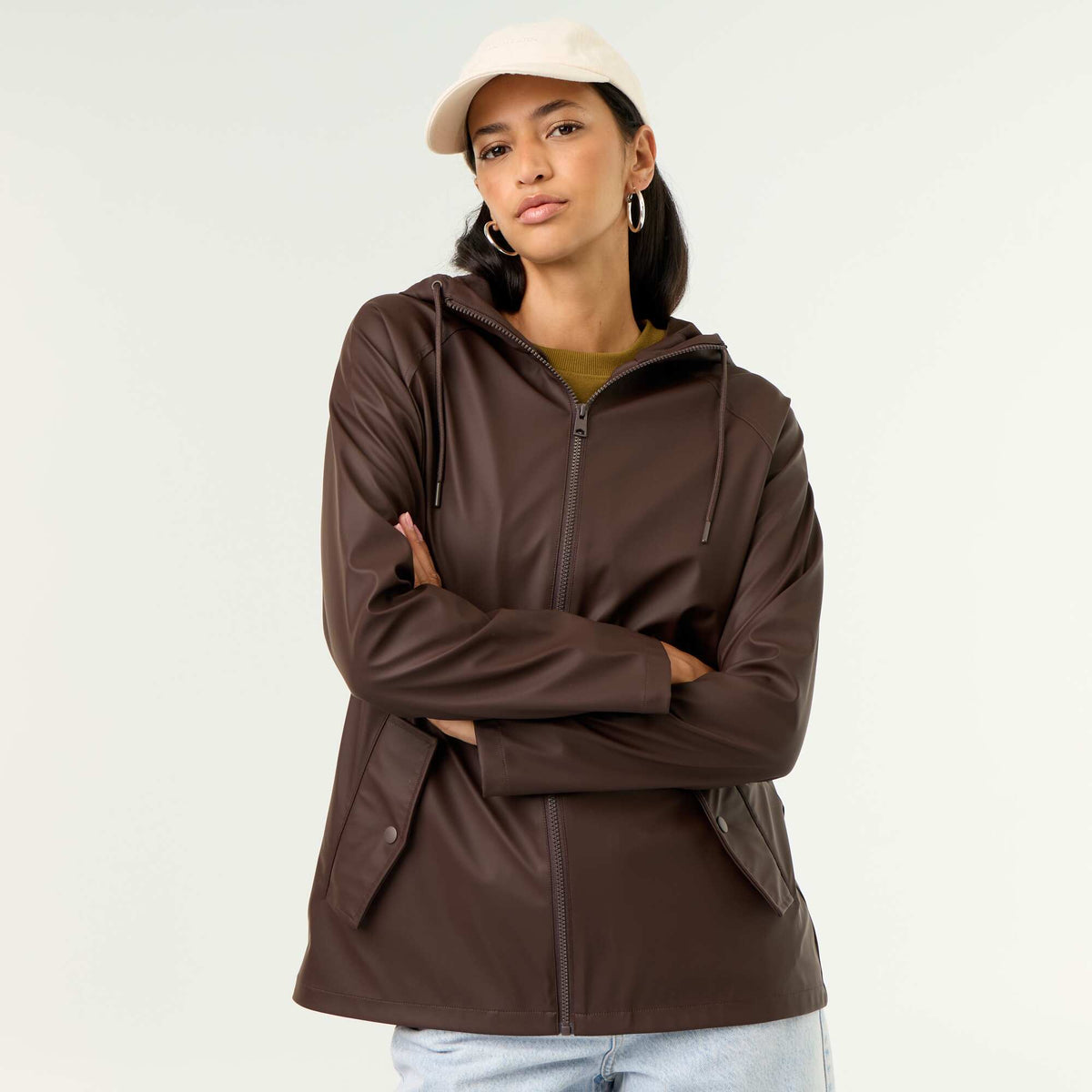 Parka à capuche déperlant MARRON