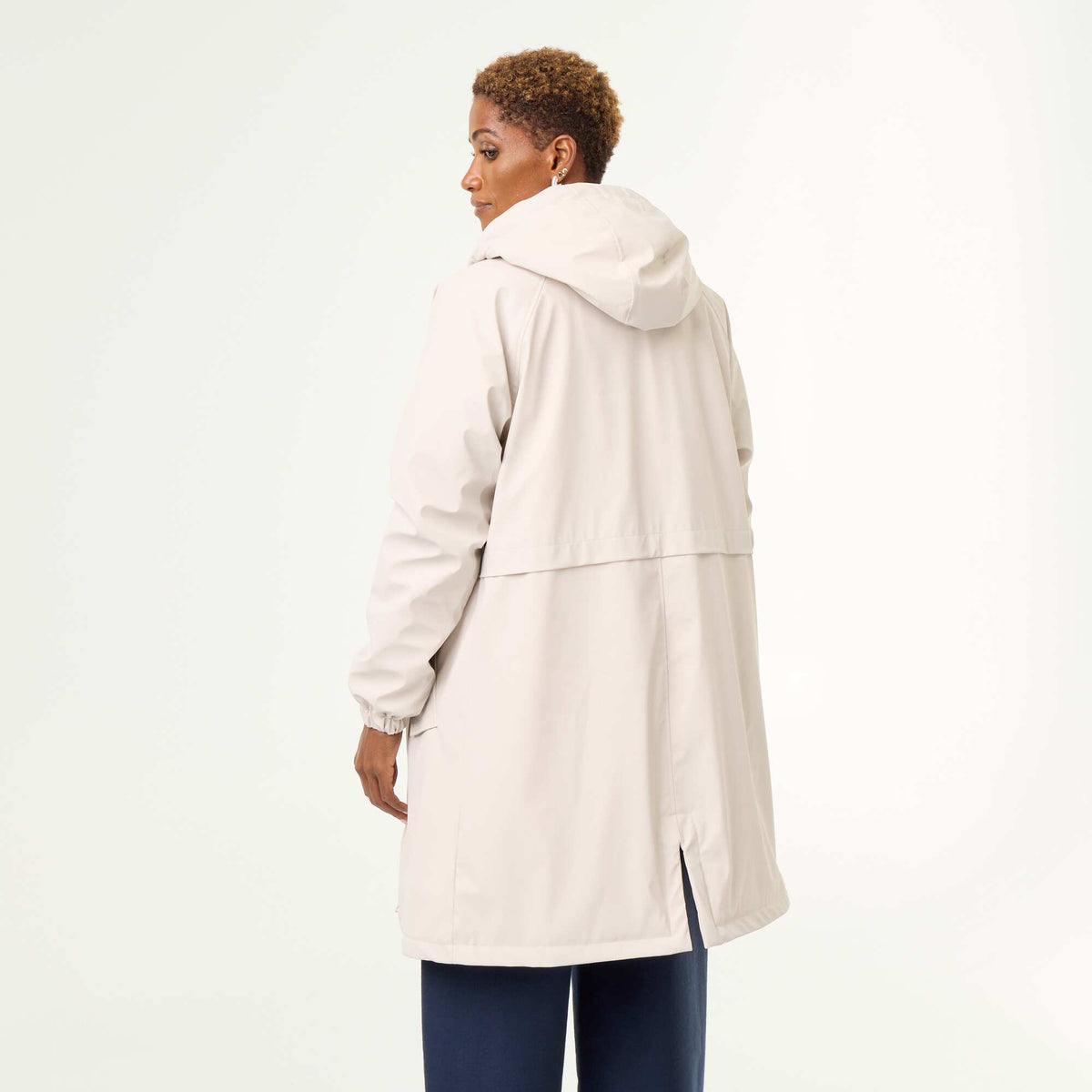 Parka droite doublée en fausse fourrure GRIS