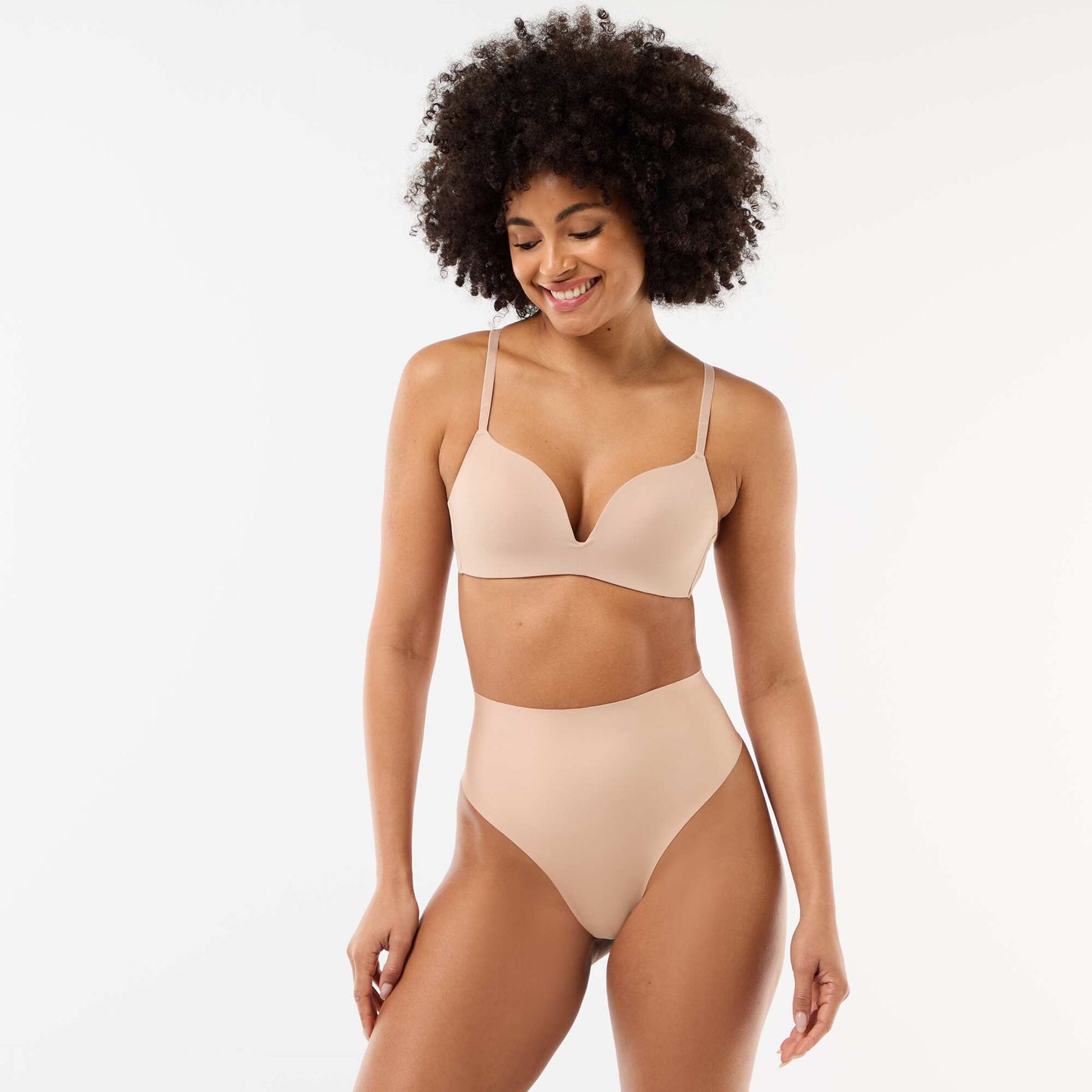 Tanga taille haute shapewear ECRU