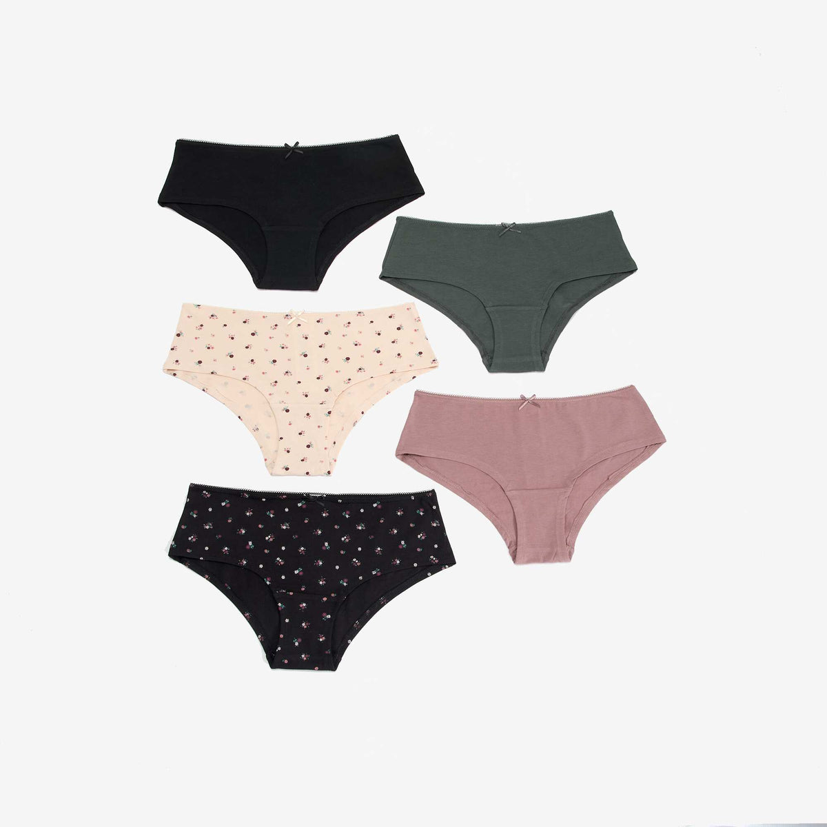 Lot de 5 shorties imprimés ROSE