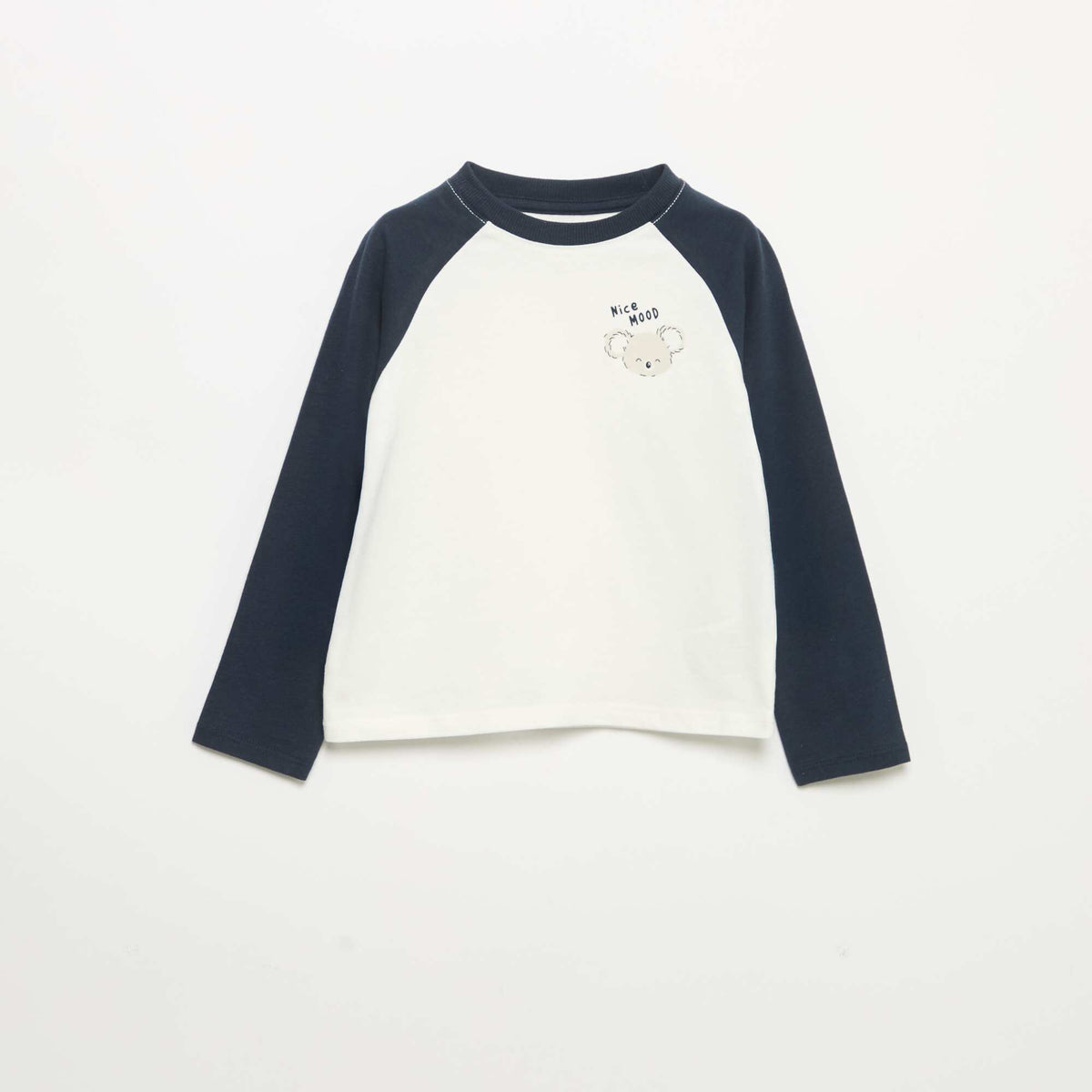 T-shirt à manches longues raglan BLEU