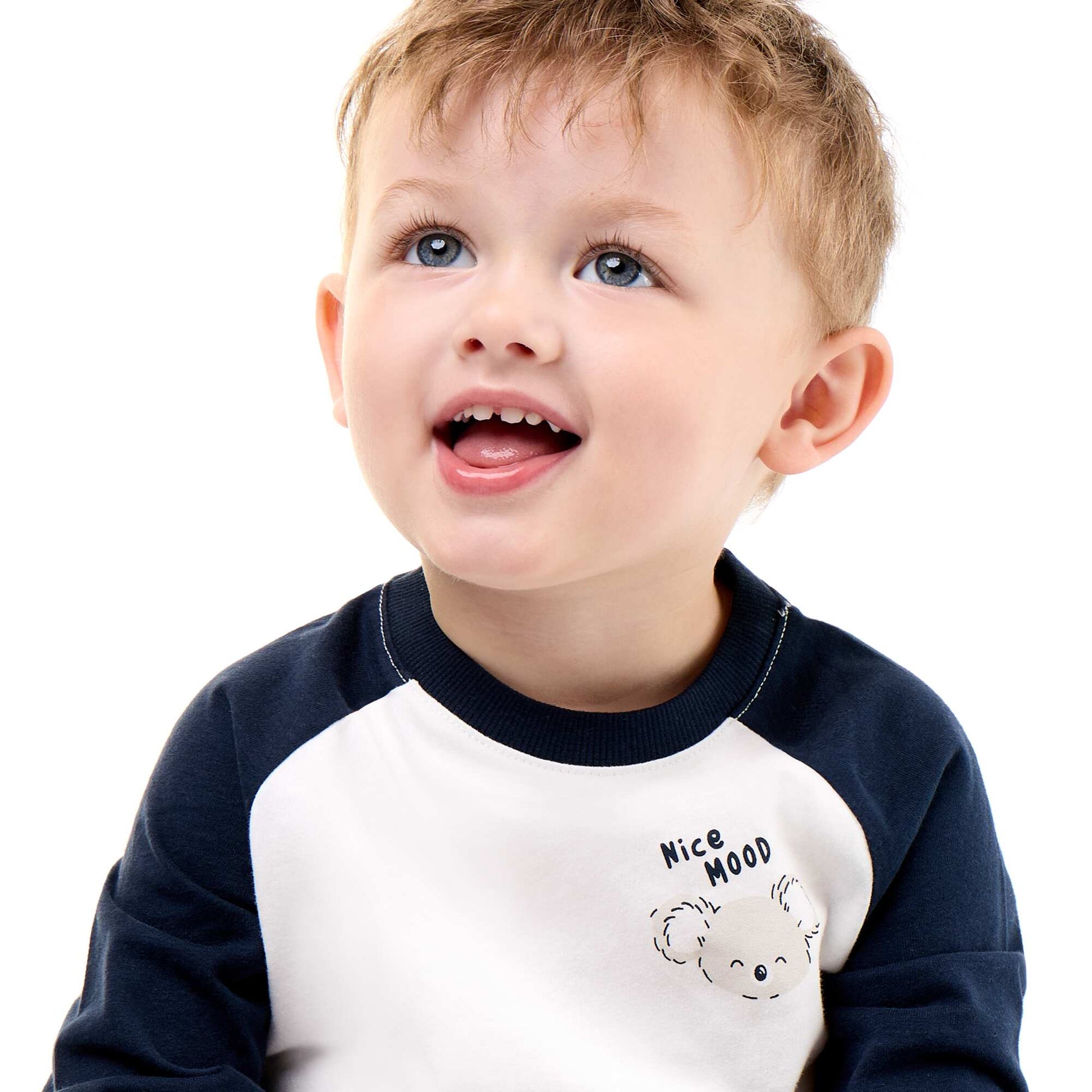 T-shirt à manches longues raglan BLEU