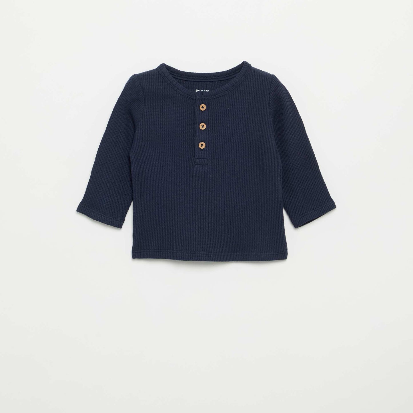 T-shirt col tunisien BLEU