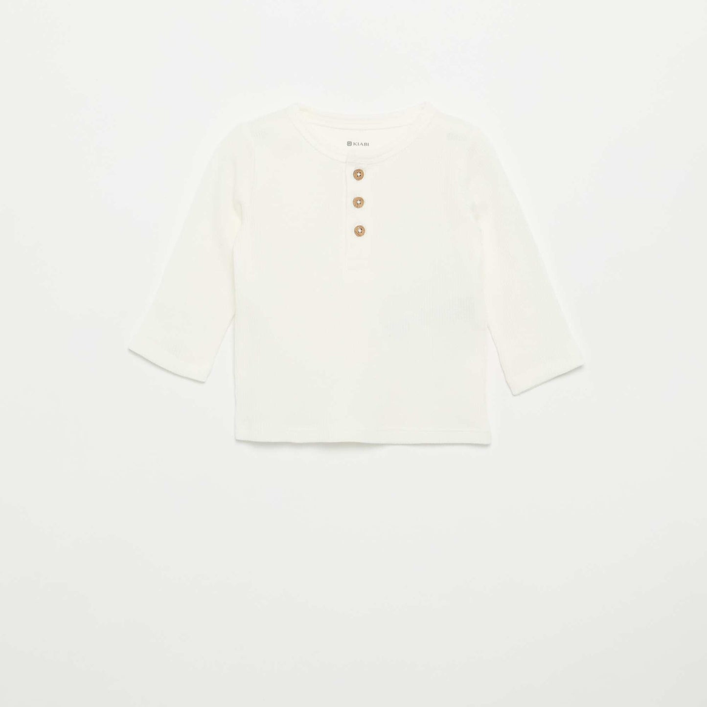 T-shirt col tunisien BLANC