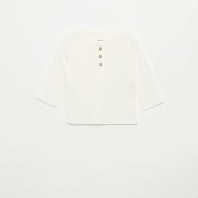 T-shirt col tunisien BLANC