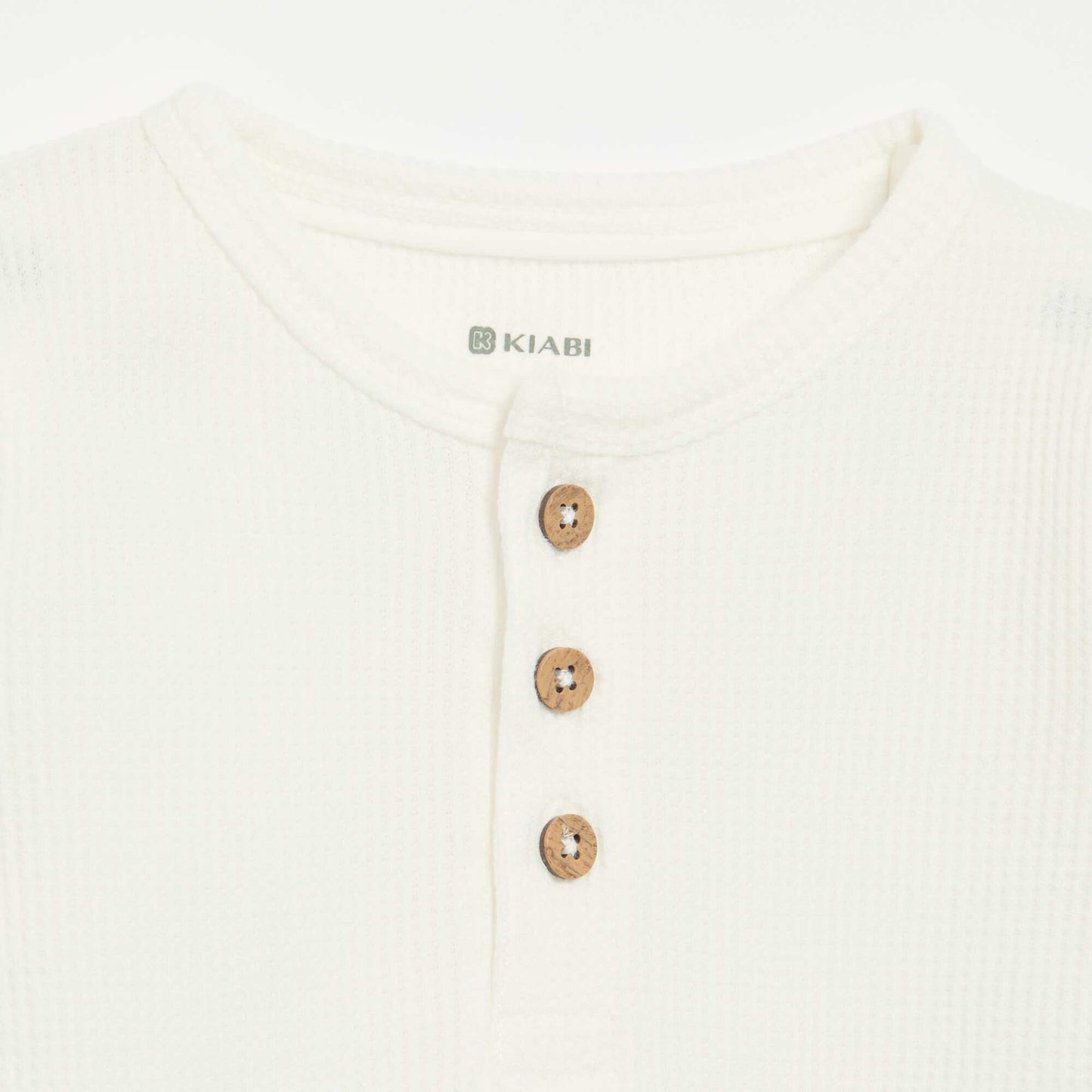 T-shirt col tunisien BLANC