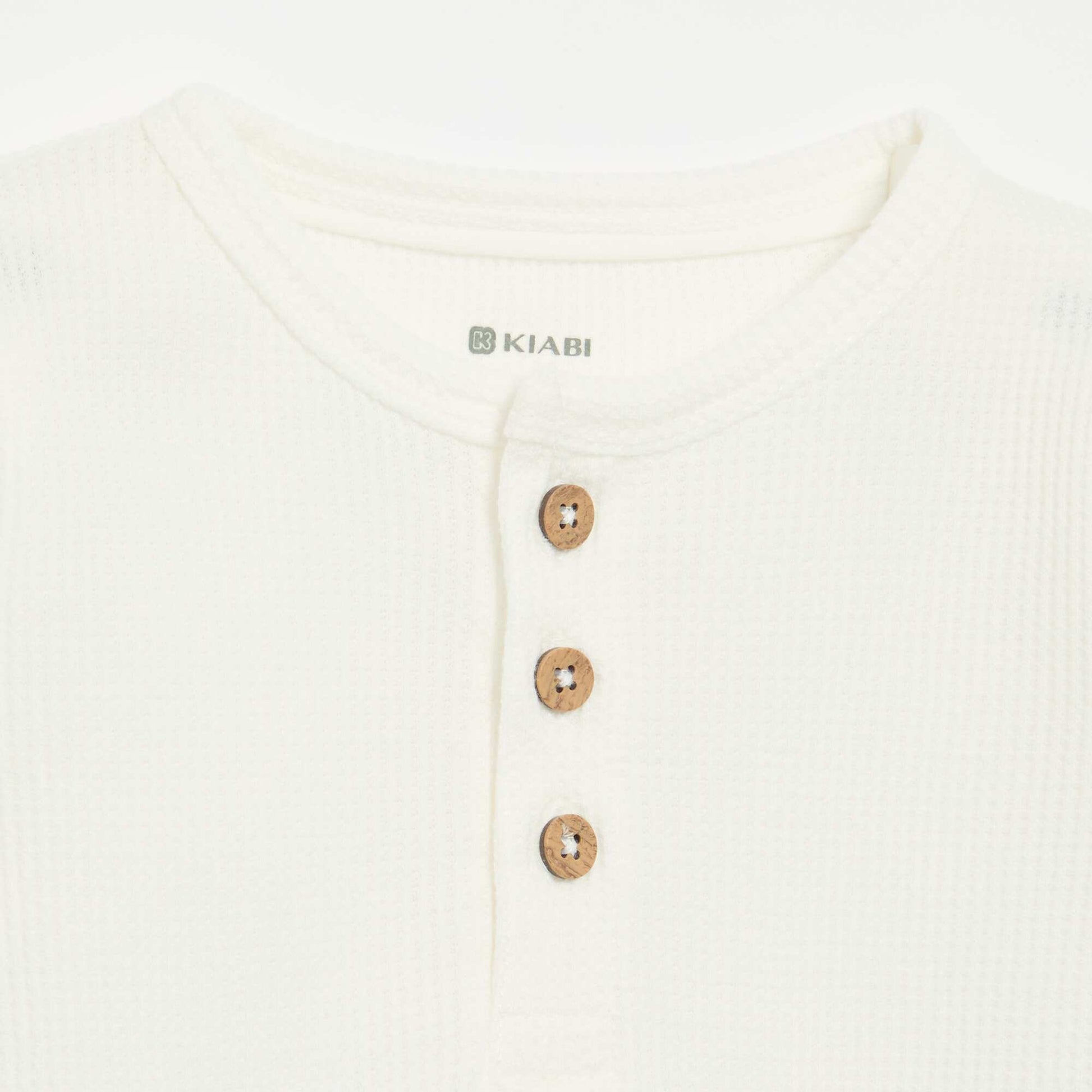 T-shirt col tunisien BLANC