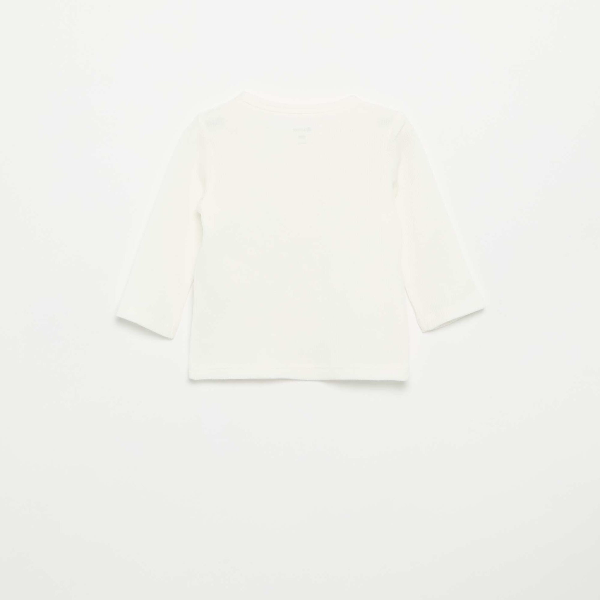T-shirt col tunisien BLANC