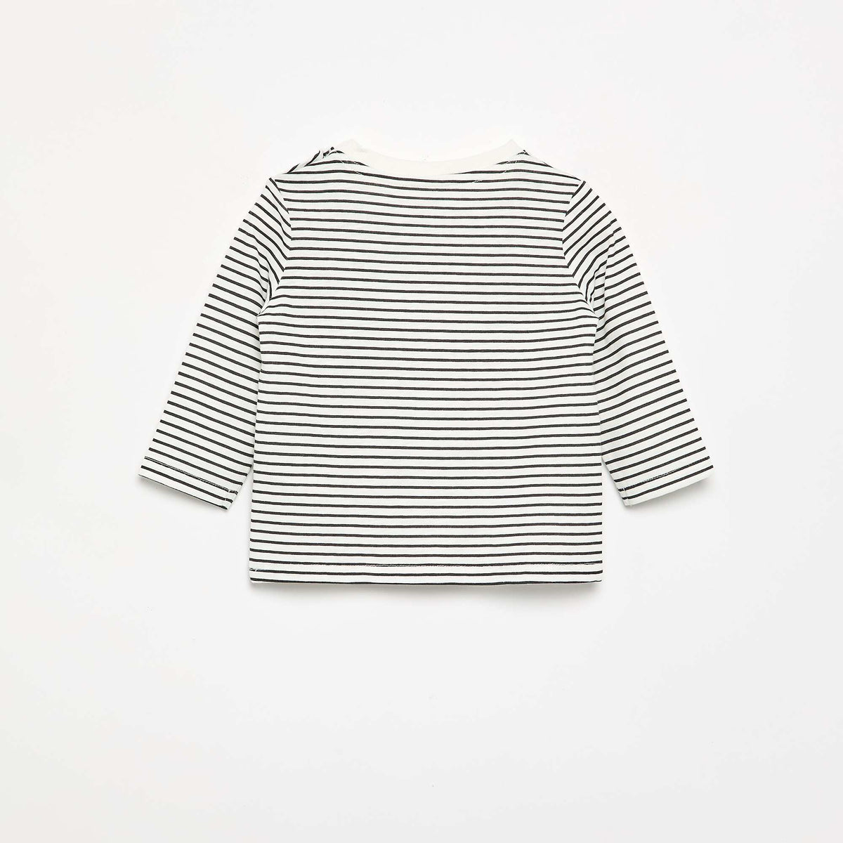 T-shirt en jersey rayé à manches longues GRIS